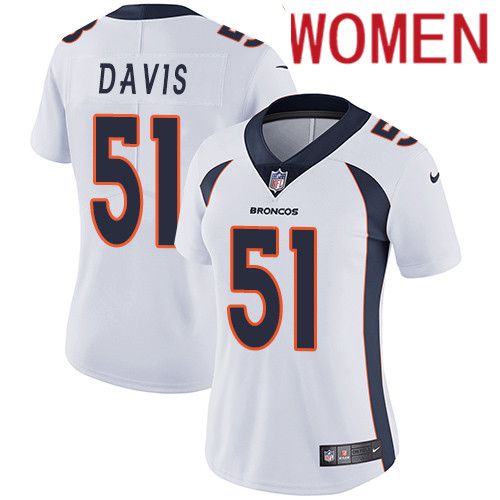 Women Denver Broncos 51 Todd Davis White Nike Vapor Limited NFL Jersey